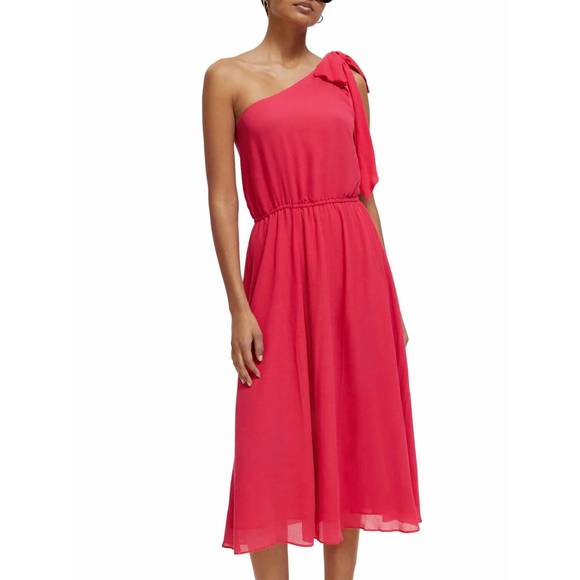 scotch and soda pink dress Scotch & Soda Strappy Fruit Midi Dress